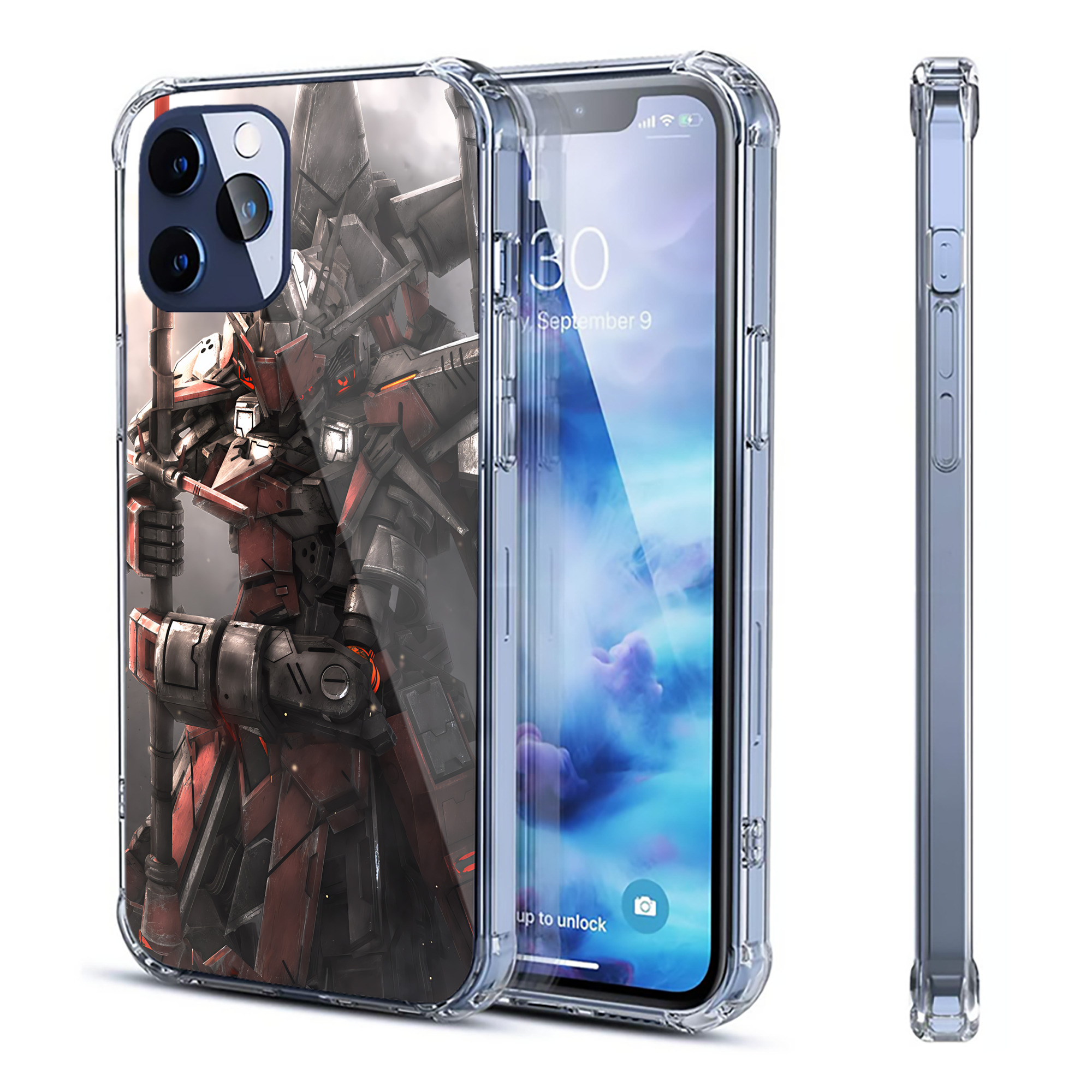 （画像用） 機動戦士ガンダム Mobile Suit Gundam 【iPhone 12シリーズ対応】透明スマホケース（クリアソフトケース）